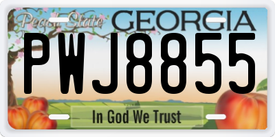 GA license plate PWJ8855