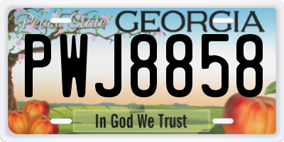 GA license plate PWJ8858