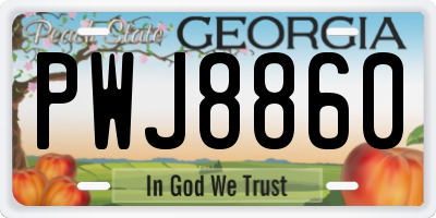 GA license plate PWJ8860