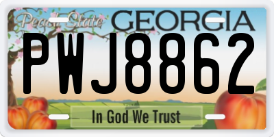 GA license plate PWJ8862