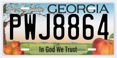 GA license plate PWJ8864
