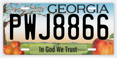 GA license plate PWJ8866