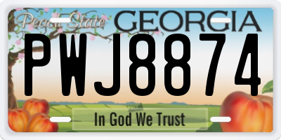 GA license plate PWJ8874
