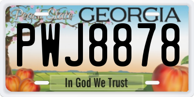 GA license plate PWJ8878