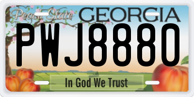 GA license plate PWJ8880