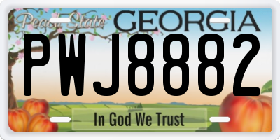 GA license plate PWJ8882