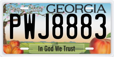 GA license plate PWJ8883