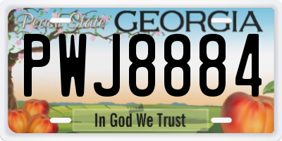 GA license plate PWJ8884