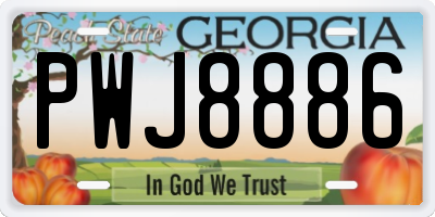 GA license plate PWJ8886