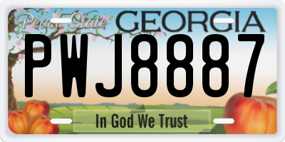 GA license plate PWJ8887