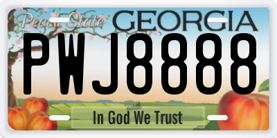 GA license plate PWJ8888