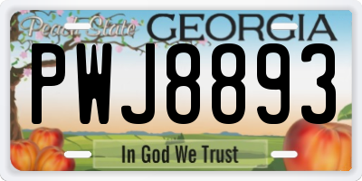 GA license plate PWJ8893