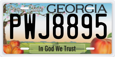 GA license plate PWJ8895