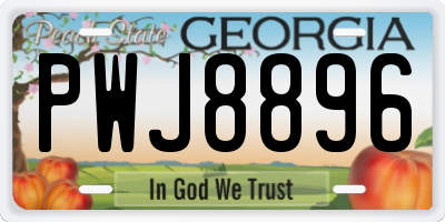 GA license plate PWJ8896