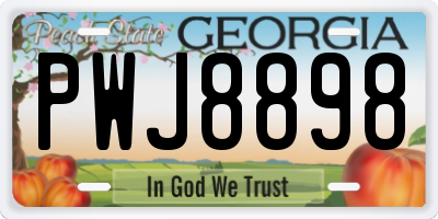 GA license plate PWJ8898