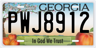 GA license plate PWJ8912