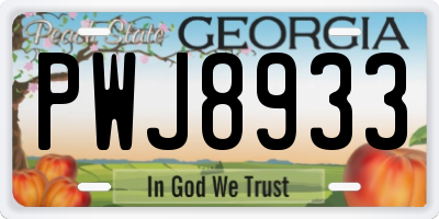 GA license plate PWJ8933