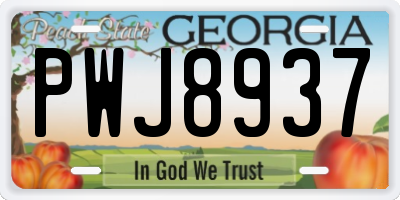 GA license plate PWJ8937