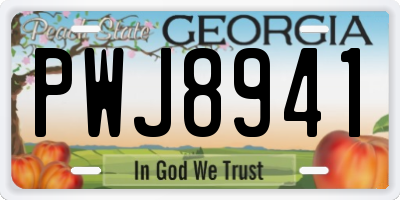 GA license plate PWJ8941