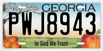 GA license plate PWJ8943