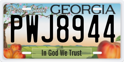 GA license plate PWJ8944