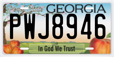 GA license plate PWJ8946