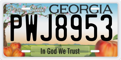 GA license plate PWJ8953