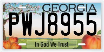 GA license plate PWJ8955
