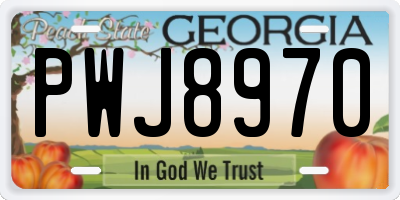 GA license plate PWJ8970