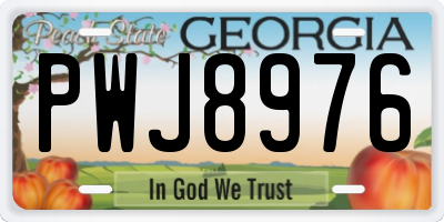 GA license plate PWJ8976