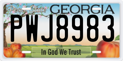 GA license plate PWJ8983