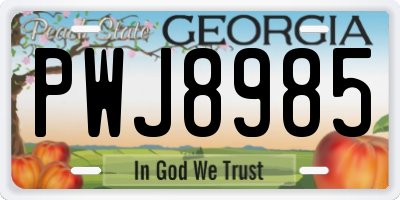 GA license plate PWJ8985