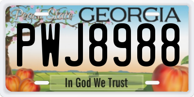 GA license plate PWJ8988