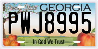 GA license plate PWJ8995