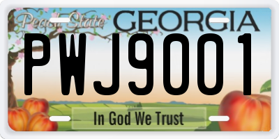 GA license plate PWJ9001