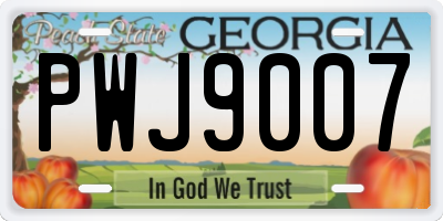 GA license plate PWJ9007
