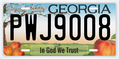 GA license plate PWJ9008