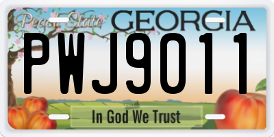 GA license plate PWJ9011