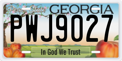GA license plate PWJ9027