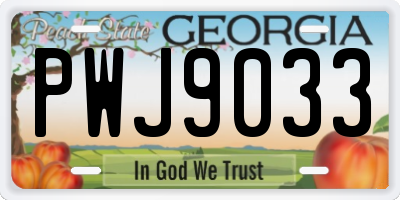 GA license plate PWJ9033