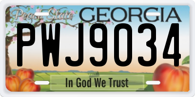 GA license plate PWJ9034