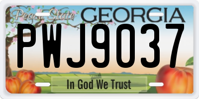 GA license plate PWJ9037