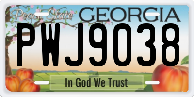 GA license plate PWJ9038