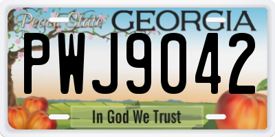 GA license plate PWJ9042
