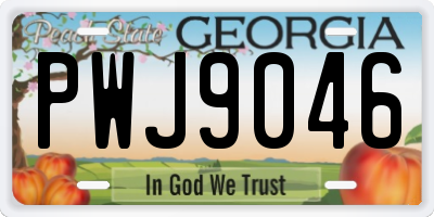 GA license plate PWJ9046