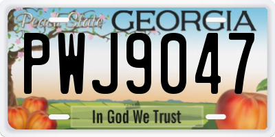 GA license plate PWJ9047
