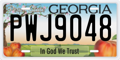 GA license plate PWJ9048