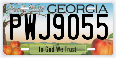 GA license plate PWJ9055