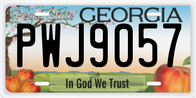 GA license plate PWJ9057