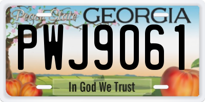 GA license plate PWJ9061